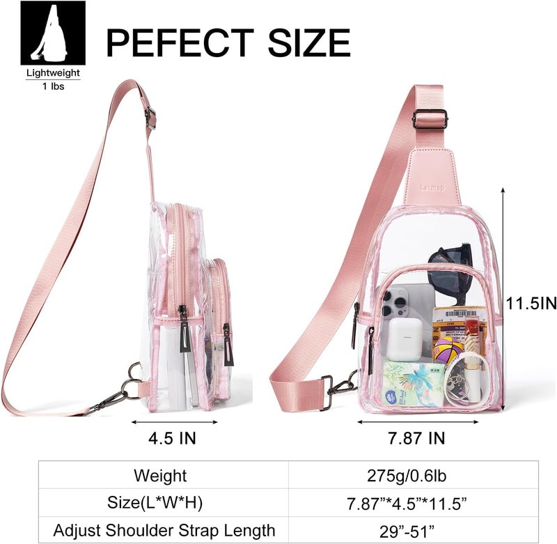 LATMAP Clear Bag for Stadium Events, Clear Purse for Women Stadium Crossbody Bag, Transparent Bag for Concerts Sports - Image 5